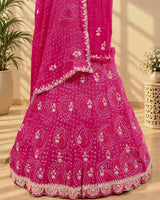KcPc New Pure Chinon Bandhani Gotapatti CutWork Lehenga SetMAD