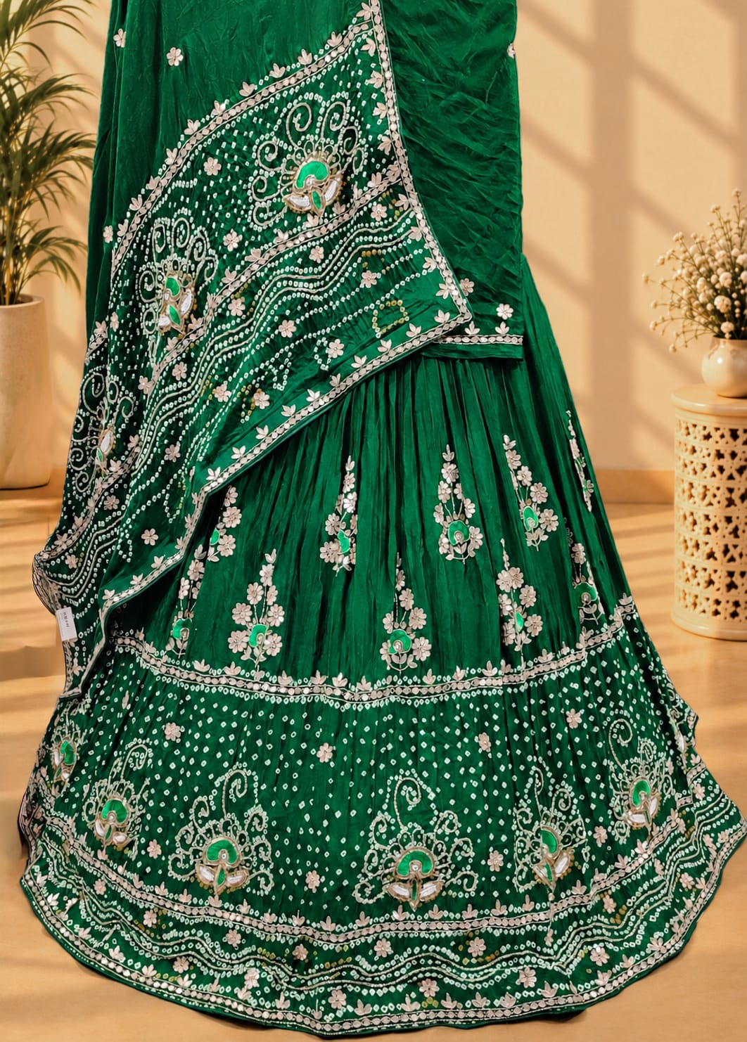 KcPc Special Lounch Pure Gaji Silk Bandhani Katdana Gotapatti Work Lehenga Set BTU