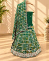 KcPc New Pure Gaji silk Gharchola Bandhej Cutdana Gota patti Work Lehenga BTU