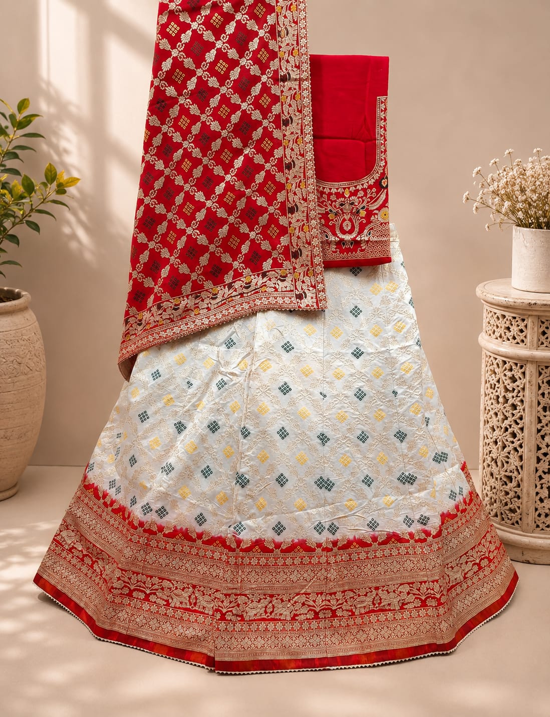KcPc New Pure Dola Silk Banarasi Zari Lehenga Set BTU