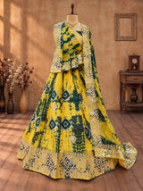 KcPc New Traditional Chinon Silk Lehenga with Handcrafted Gotapatti Work SSB