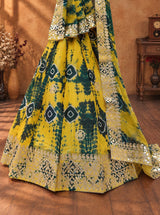 KcPc New Traditional Chinon Silk Lehenga with Handcrafted Gotapatti Work SSB
