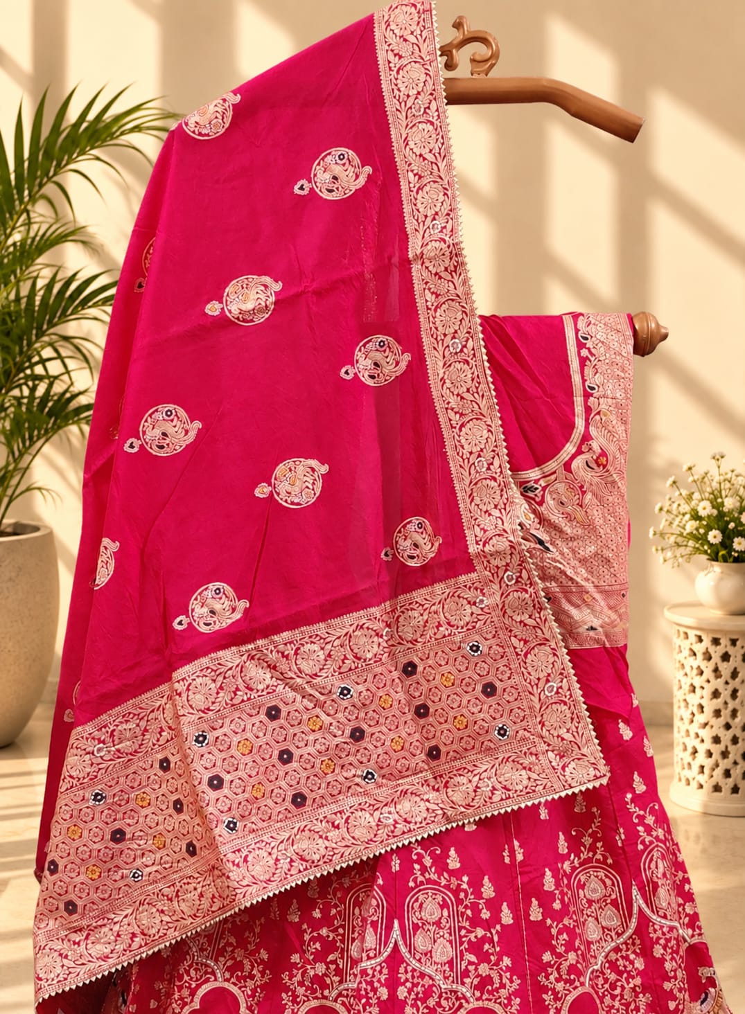 KcPc Upada Silk Bridal Lehenga with Banarasi Style and Cutdana Work BTU