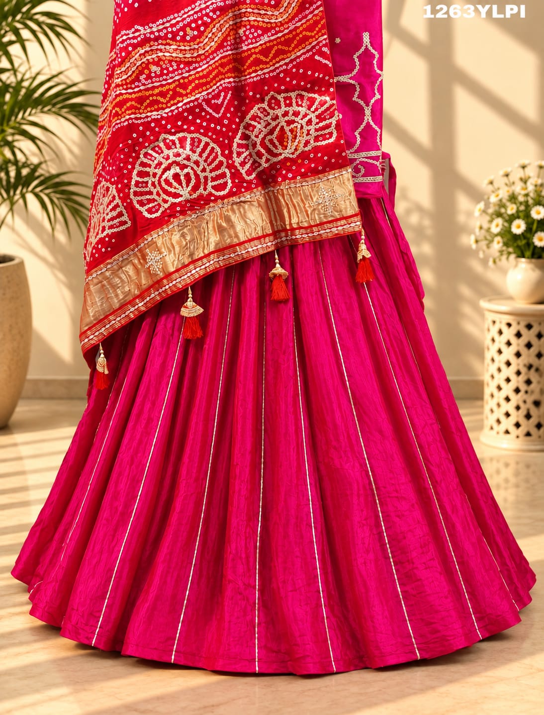 KcPc New Pure Gaji Silk Lehenga With Heavy Gota Patti Work Beautiful Dupatta SATIS
