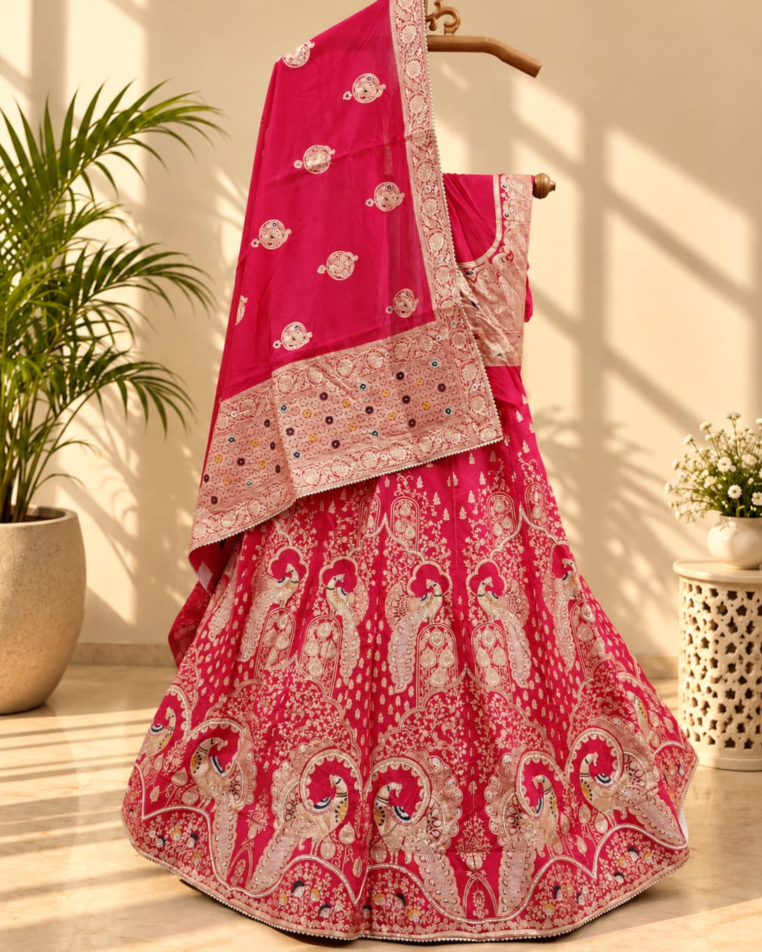 KcPc Upada Silk Bridal Lehenga with Banarasi Style and Cutdana Work BTU