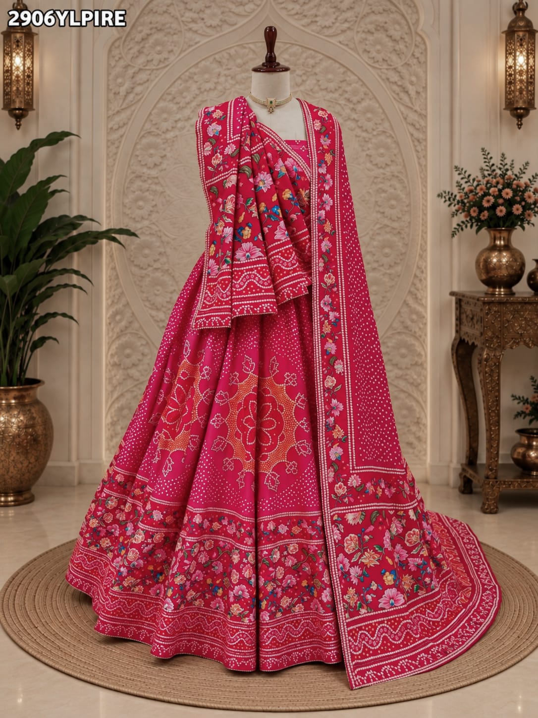 KcPc New Printed Crepe Silk Lehenga with Elegant Cutdana Work Traditional WearSFS
