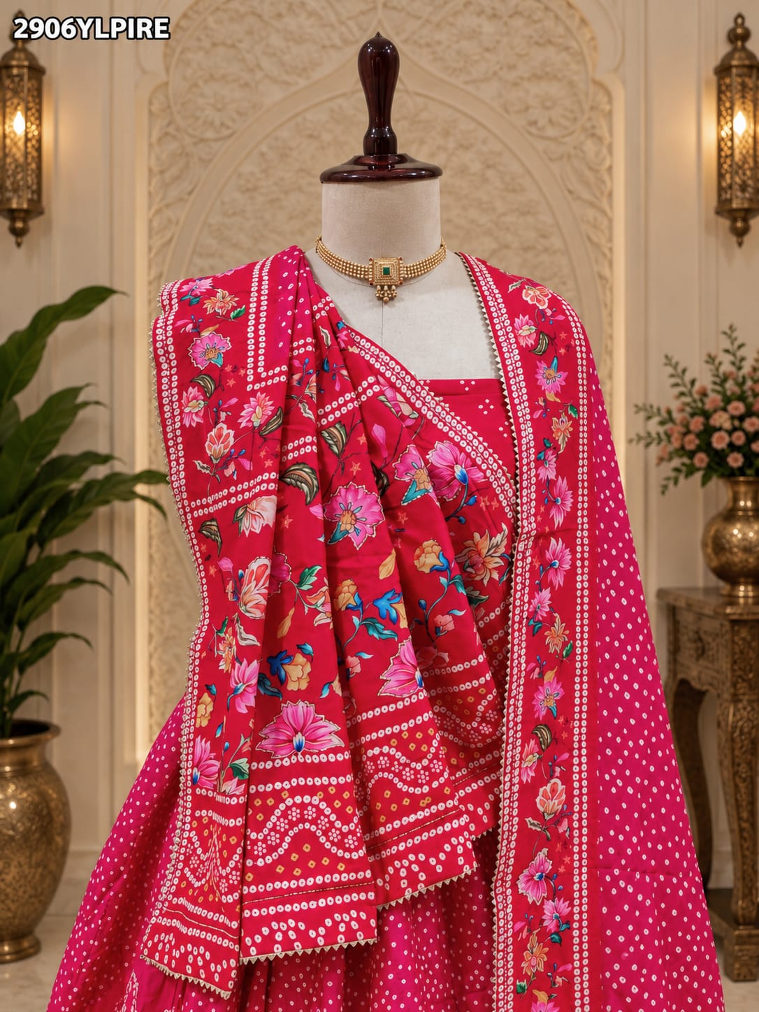 KcPc New Printed Crepe Silk Lehenga with Elegant Cutdana Work Traditional WearSFS