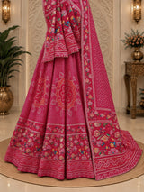 KcPc New Printed Crepe Silk Lehenga with Elegant Cutdana Work Traditional WearSFS