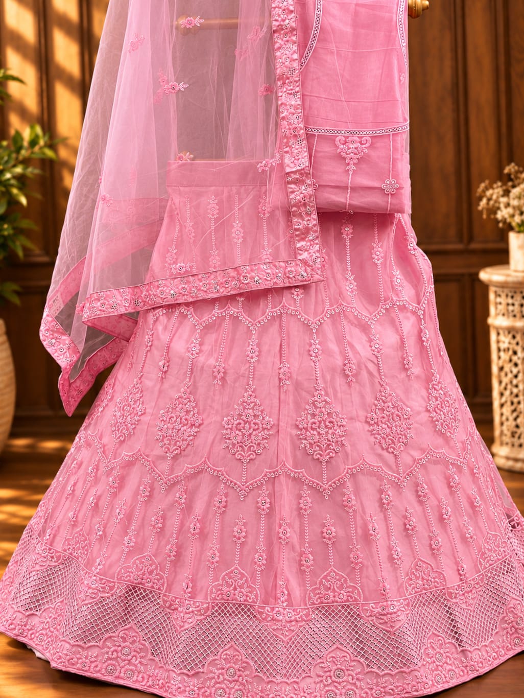 KCPC New Net Sequences Embroidery Lehenga set