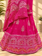 KcPc New Gaji silk bandhani Style With GotaPatti work Lehanga SATISH
