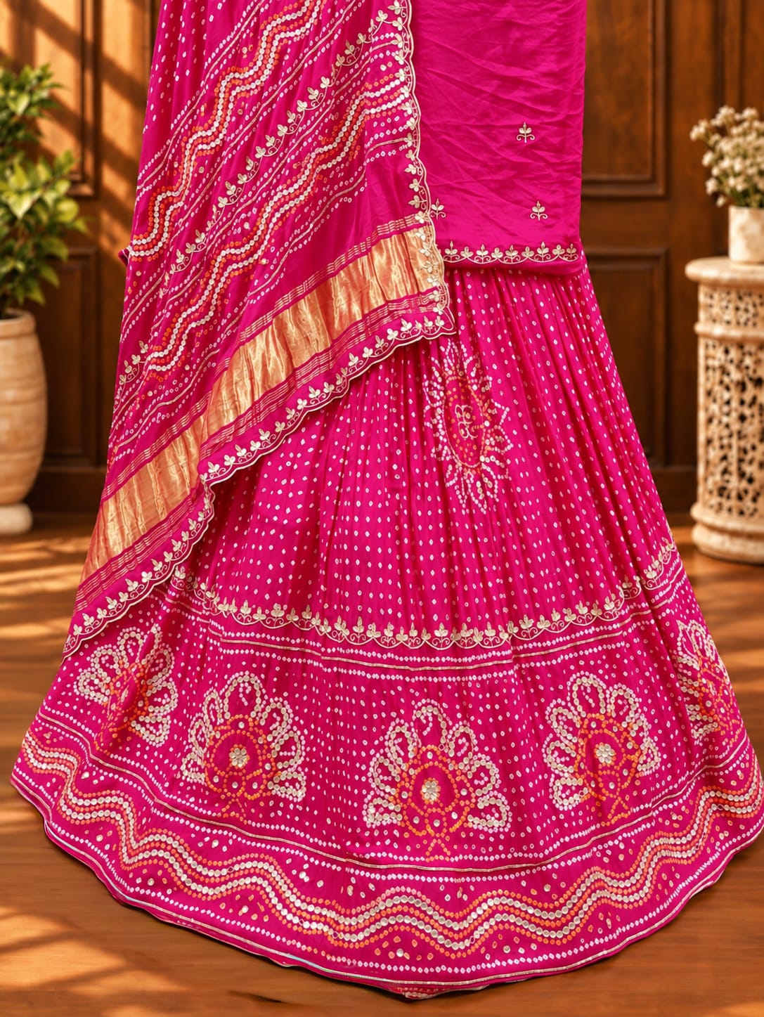 KcPc Launching Beautiful Pure Gaji Silk Gota patti Work Lehenga BTU
