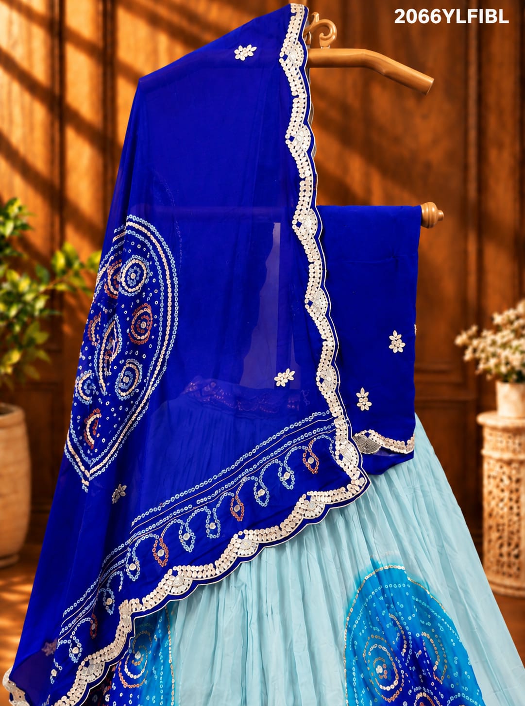 KcPc New Pure Ojeriya chinon Bandhani With Gota patti Work Lehenga SATISH