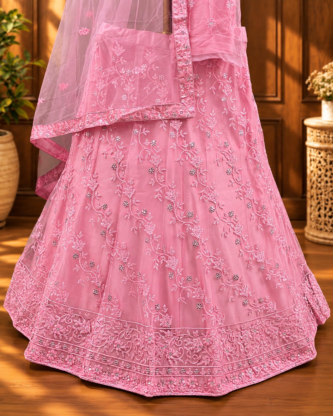 KCPC New Net Sequences Embroidery Lehenga Set