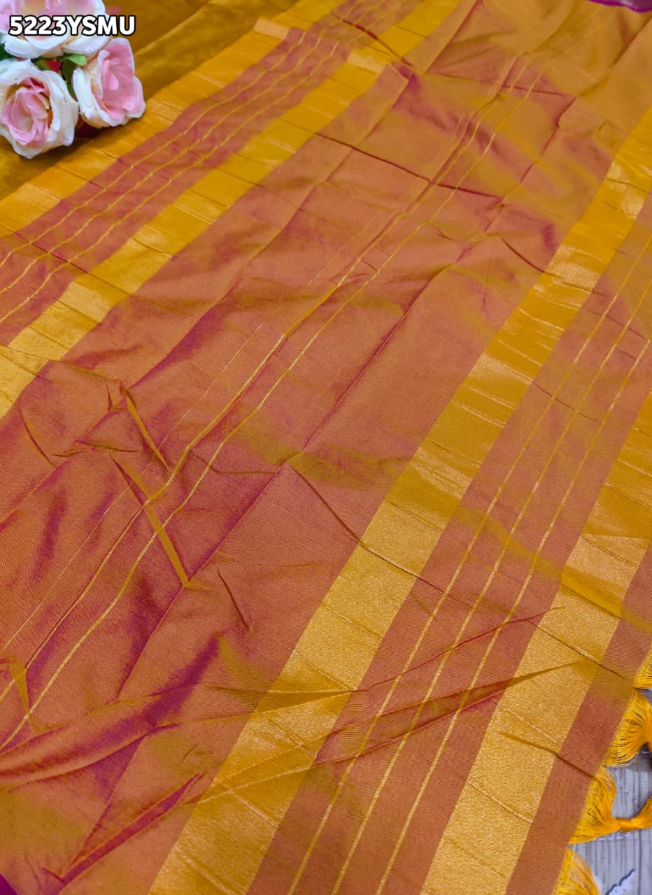 KcPc Designer Banarasi Silk Kanjivaram Style Saree with Traditional Zari Border SWA
