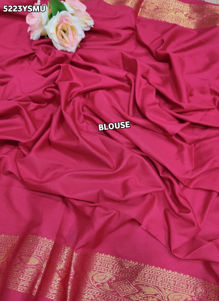 KcPc Designer Banarasi Silk Kanjivaram Style Saree with Traditional Zari Border SWA