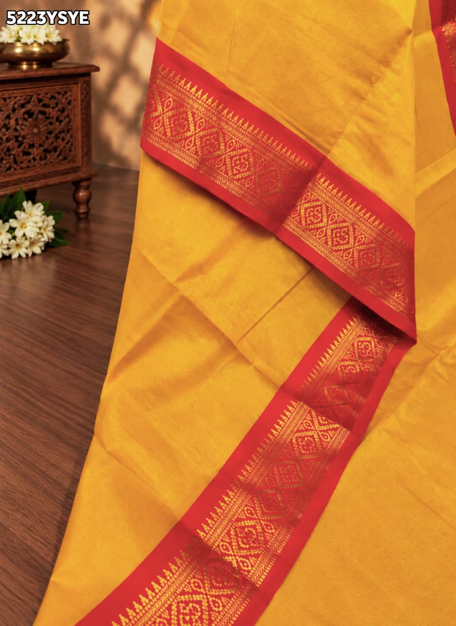 KcPc Traditional Kanjivaram Style Banarasi Silk Saree with Zari Border