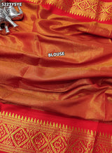 KcPc Traditional Kanjivaram Style Banarasi Silk Saree with Zari Border