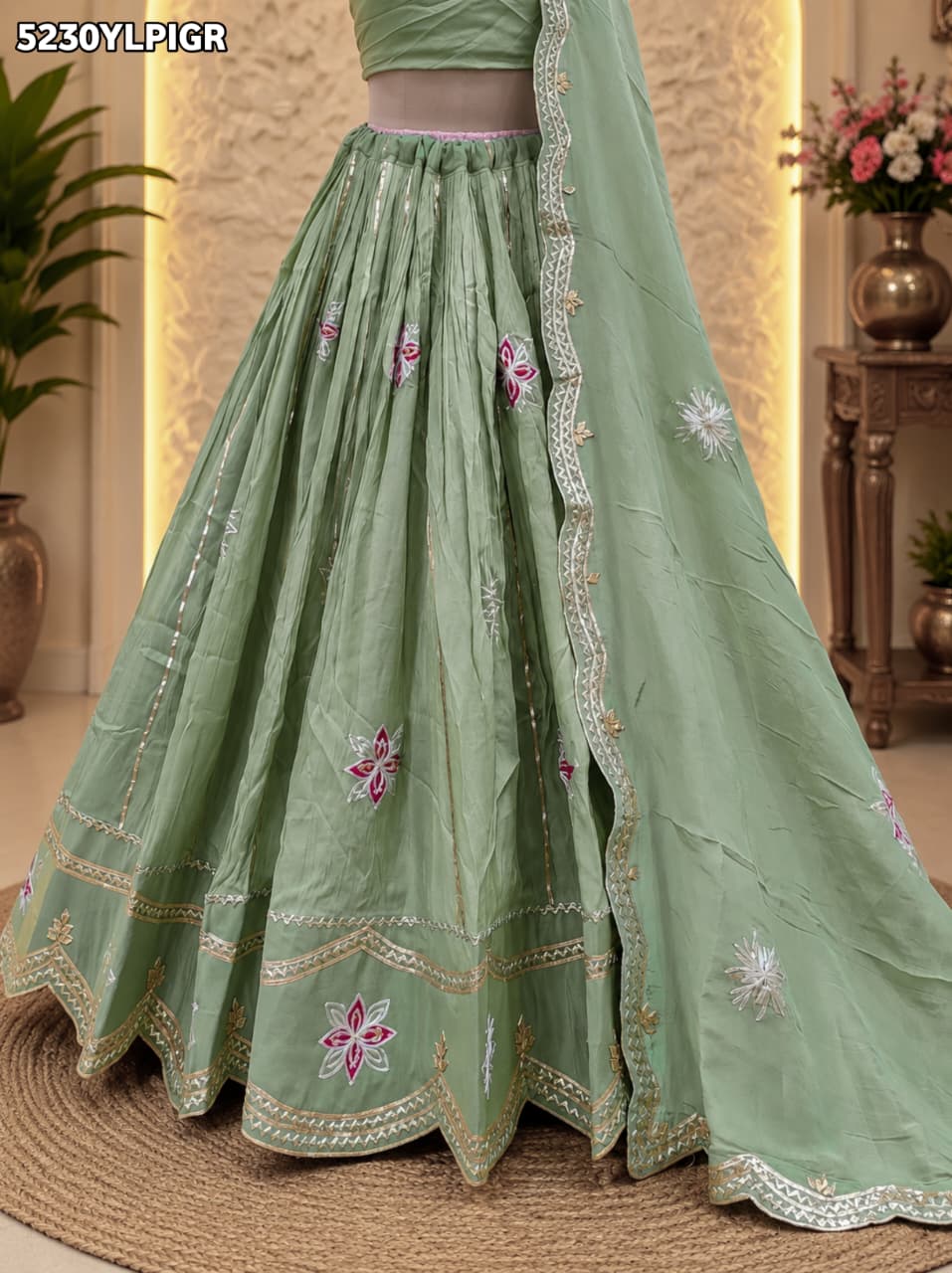 KcPc Tissue Silk Traditional Lehenga with Designer Gotapatti Work for Festive Wear