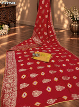 KcPc New Dola Silk Bandhani Zari Weaving Work Saree RTK