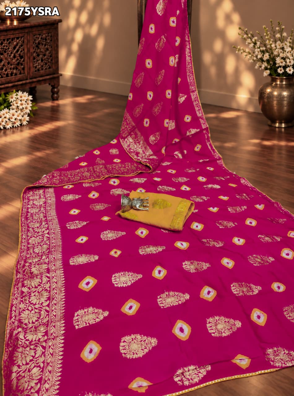 KcPc New SpecialDola Silk Bandhani Zari Weaving Work Saree RTK