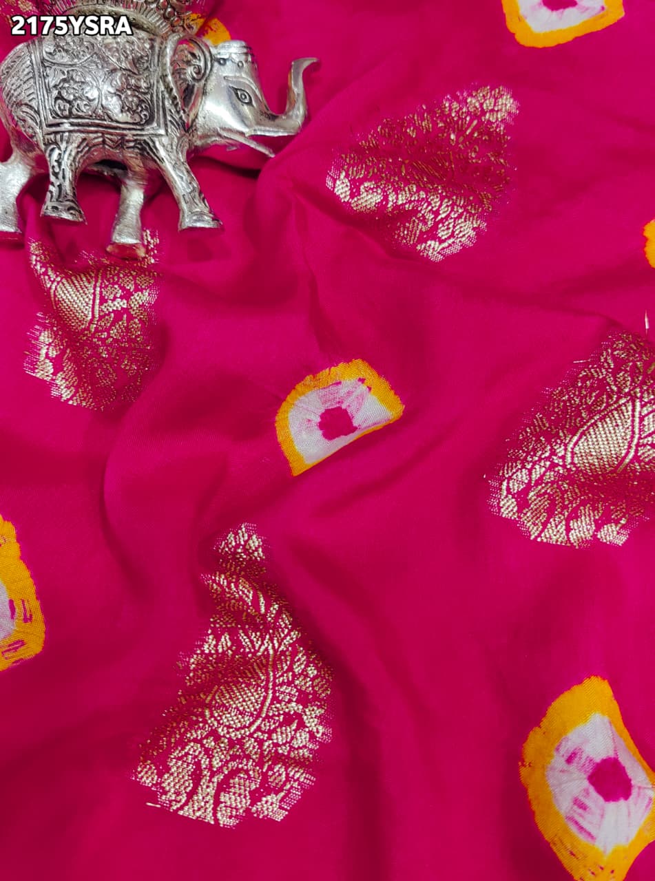 KcPc New SpecialDola Silk Bandhani Zari Weaving Work Saree RTK
