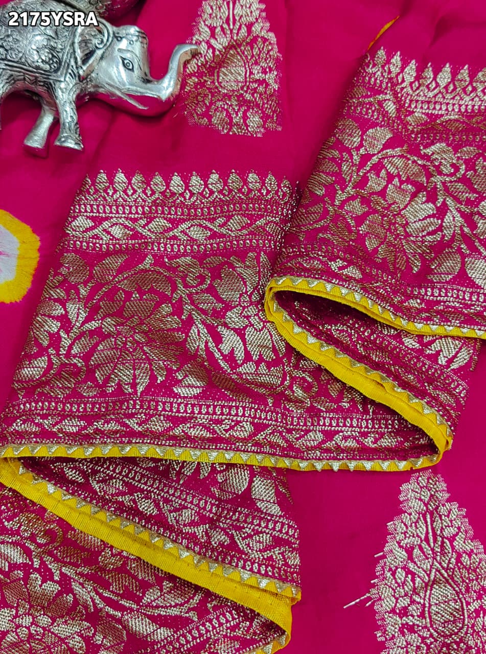 KcPc New SpecialDola Silk Bandhani Zari Weaving Work Saree RTK
