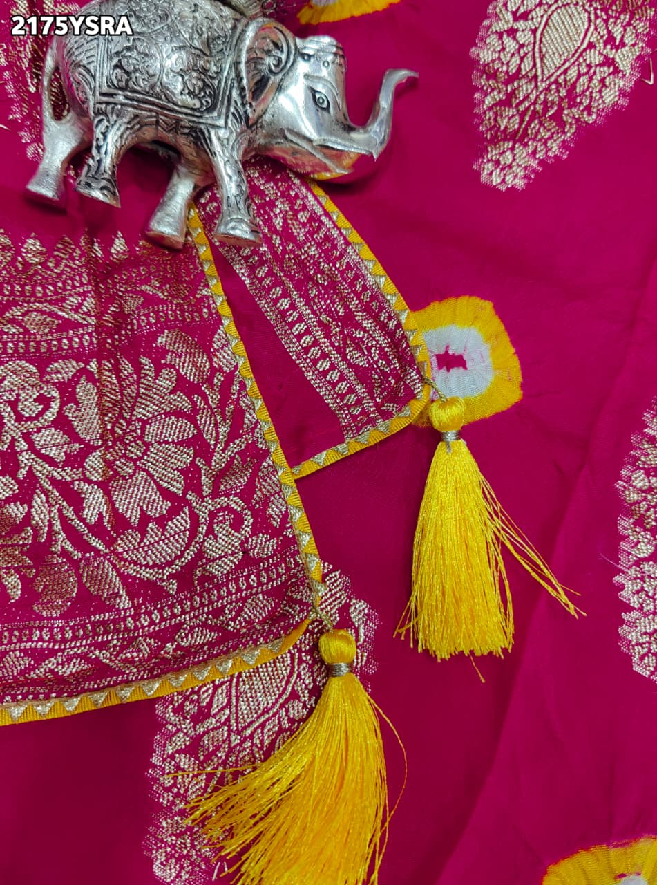 KcPc New SpecialDola Silk Bandhani Zari Weaving Work Saree RTK