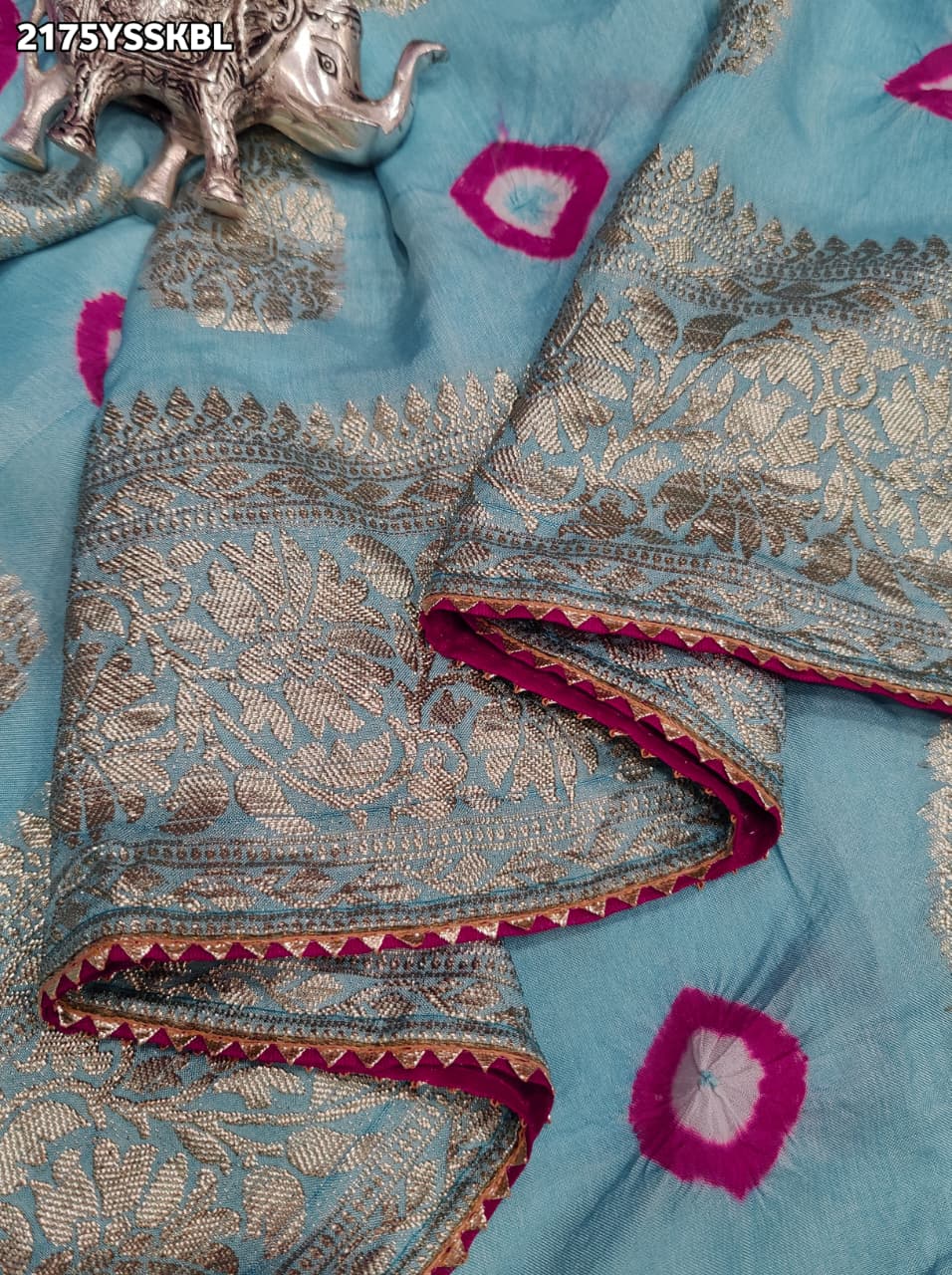 KcPc Special Dola Silk Bandhani Zari Weaving Work Saree RTK