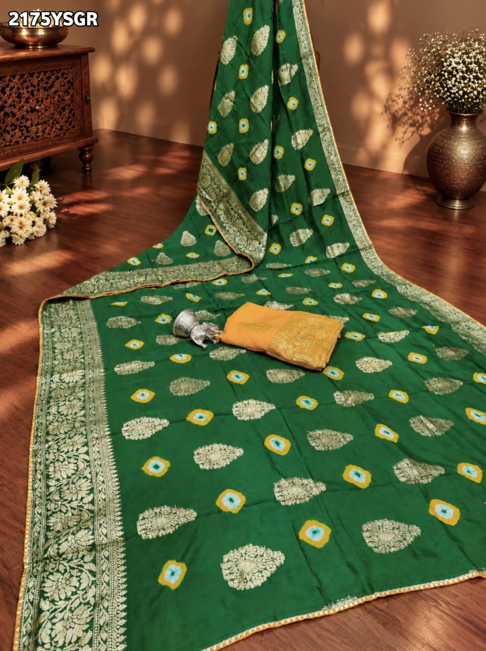 KcPc New Lounched Dola Silk Bandhani Zari Weaving Work Saree RTK