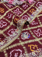 KcPc Designer Pure Gaji Silk Gharchola Bandhani Saree with Zardoji Guleen Work