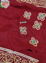 KcPc HO Silk Traditional Saree with Gota Patti Work and Blouse for Festive Wear RKSH