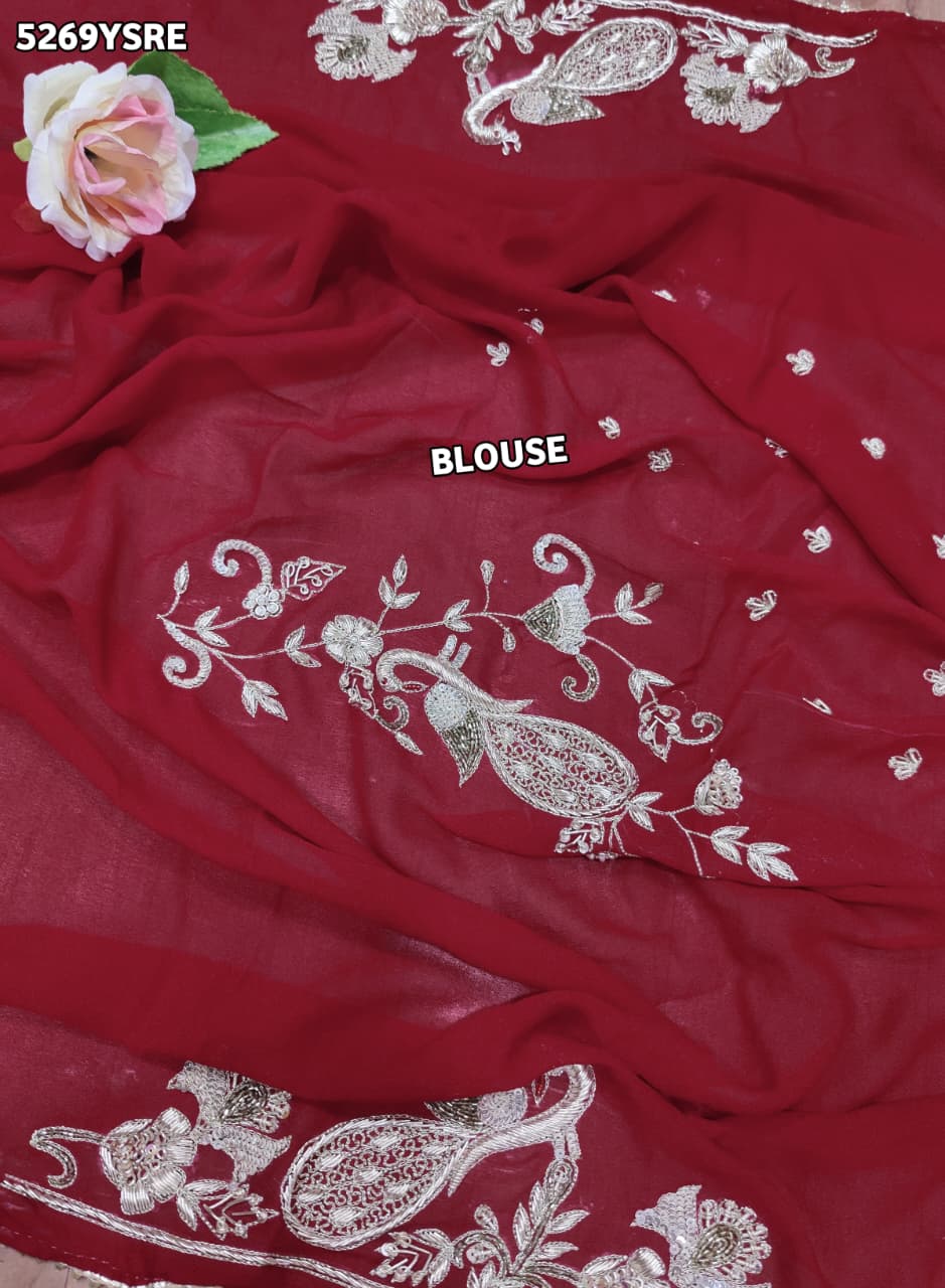KcPc Ojariya Traditional Style Saree with Designer Gota Patti Work and BlouseRKSH
