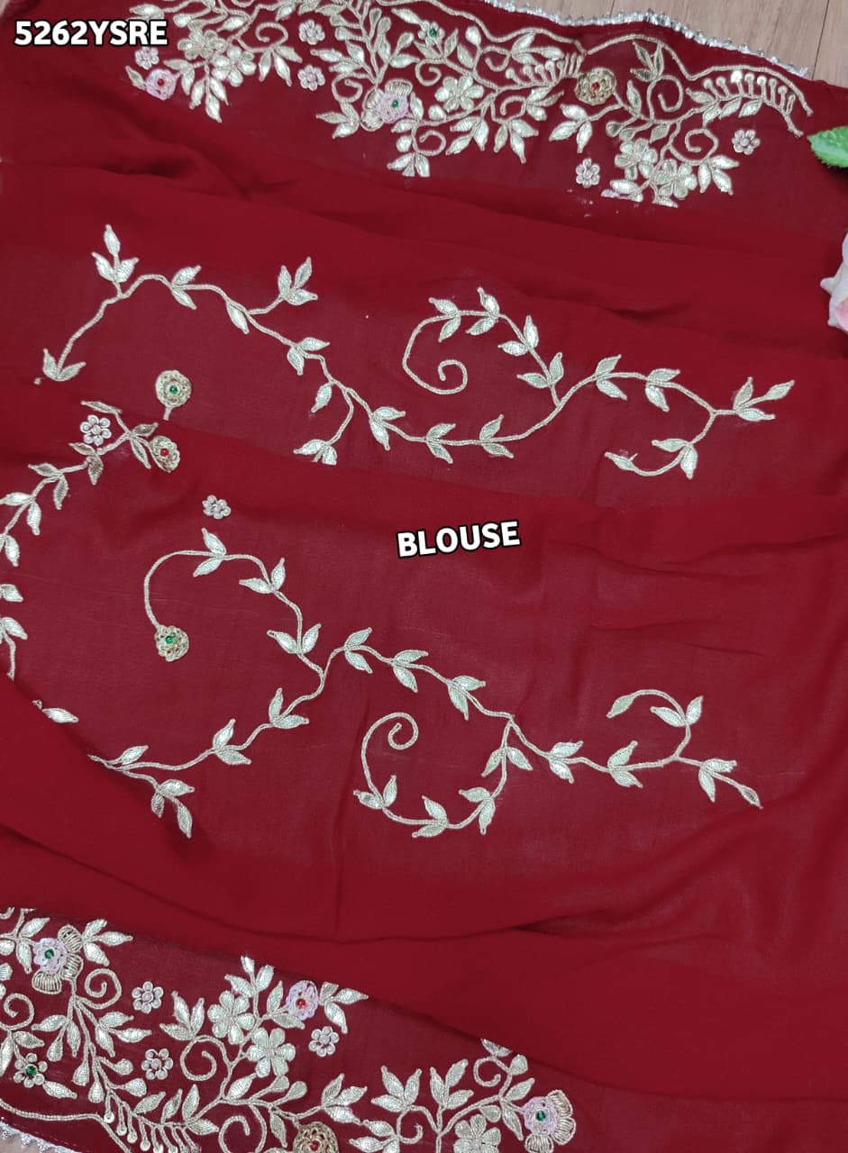KcPc Ojariya Traditional Gota Patti Work Saree with Blouse for Festive CelebrationsRKSH
