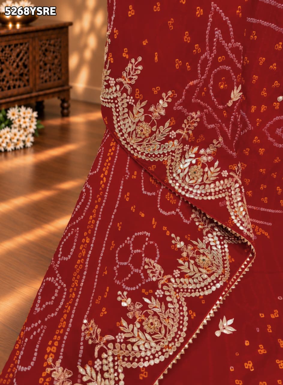 KcPc Ojariya Festive Saree Featuring Traditional Gota Patti Work with BlouseRKSH