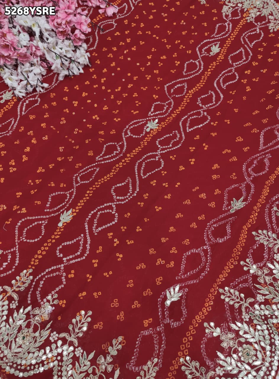 KcPc Ojariya Festive Saree Featuring Traditional Gota Patti Work with BlouseRKSH
