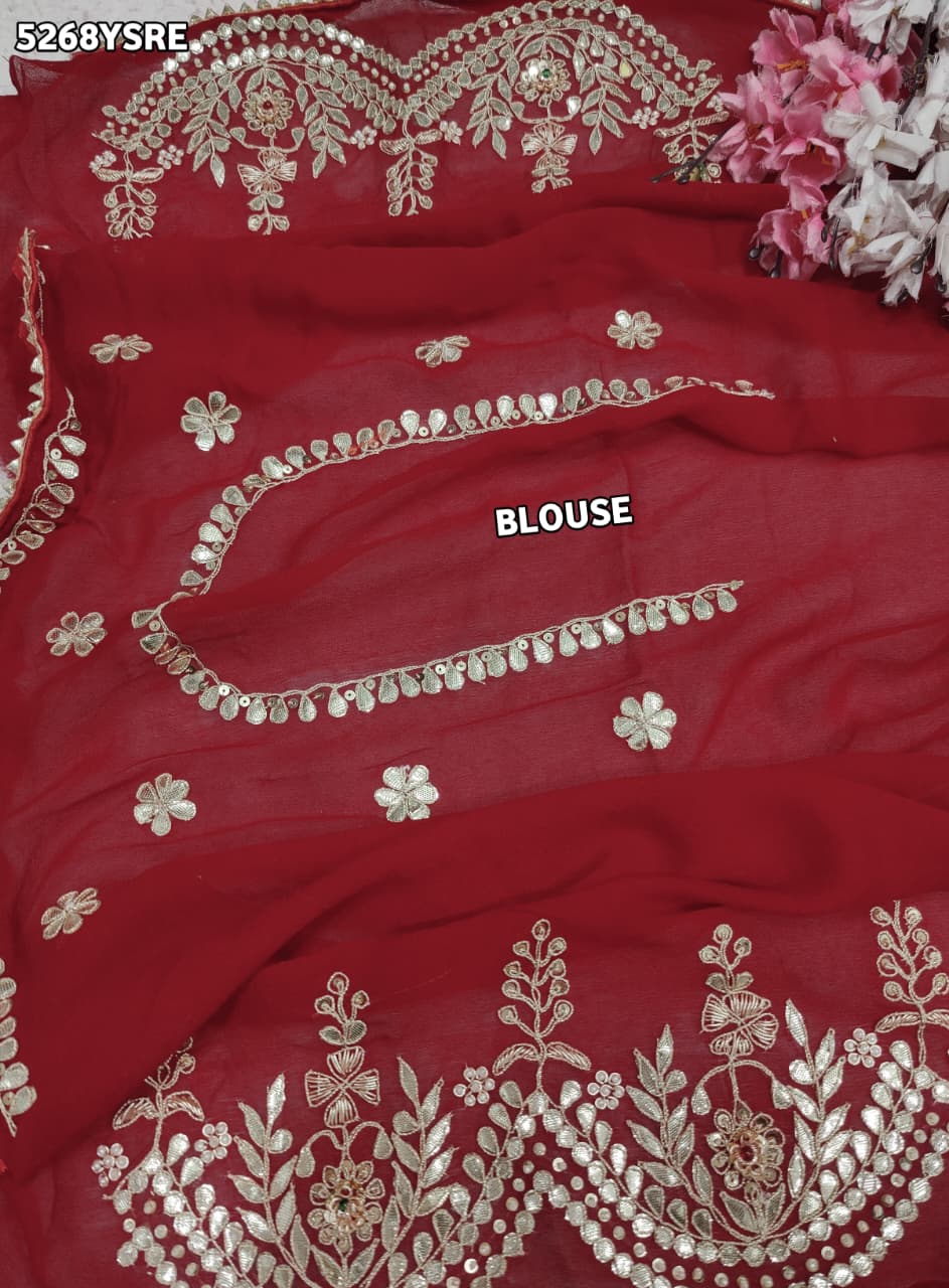 KcPc Ojariya Festive Saree Featuring Traditional Gota Patti Work with BlouseRKSH
