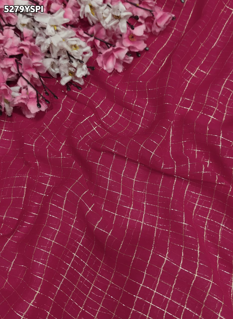 KcPc Georgette Karwa Chauth Style Saree with Traditional Mirror Border and Blouse for Festive WearVJT