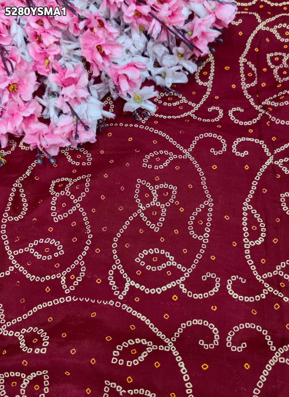 KcPc Festive Wear Viscous Silk Bandhani Style Saree with Zari Weaving VJT