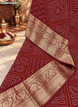 KcPc Traditional Viscous Silk Bandhani Saree with Rich Zari Weaving DesignVJT
