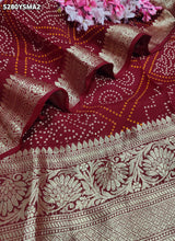 KcPc Traditional Viscous Silk Bandhani Saree with Rich Zari Weaving DesignVJT