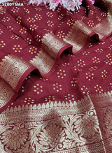 KcPc Viscous Silk Bandhani Style Saree with Zari Weaving for Festive WearVJT