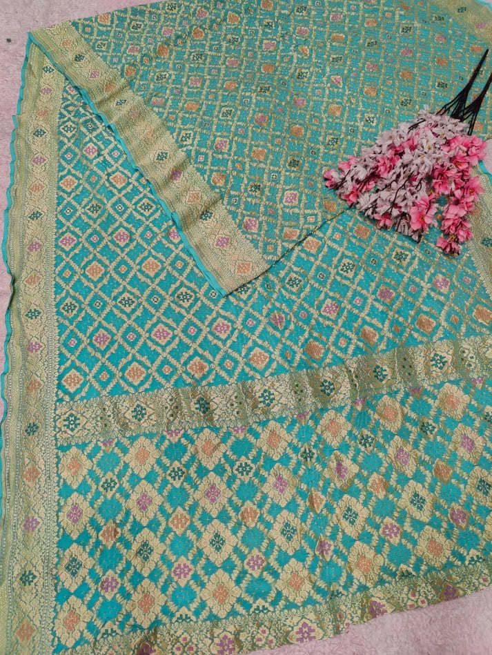 KcPc Royal Meenakari Pure Khaddi Georgette Festive and Traditional Saree