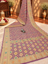 KcPc Pure Khaddi Georgette Royal Meenakari Traditional Saree with Blouse Piece