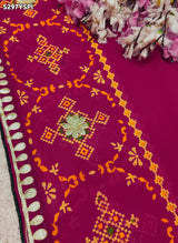 KcPc Traditional Georgette Patola Style Saree with Rich Gotapatti Work PDM