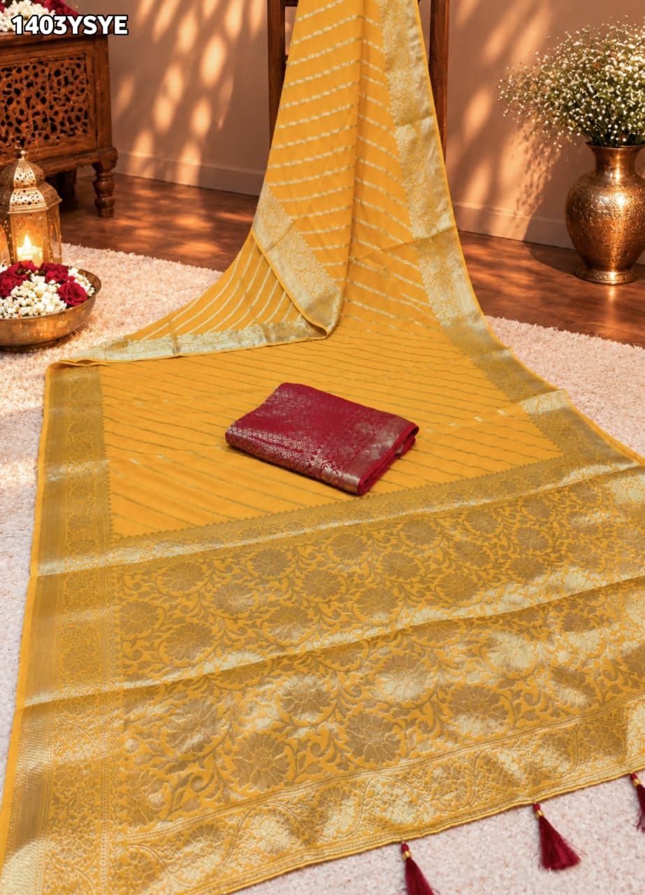 KcPc Designer Khaddi Georgette Leheriya Saree for Traditional WearVSH
