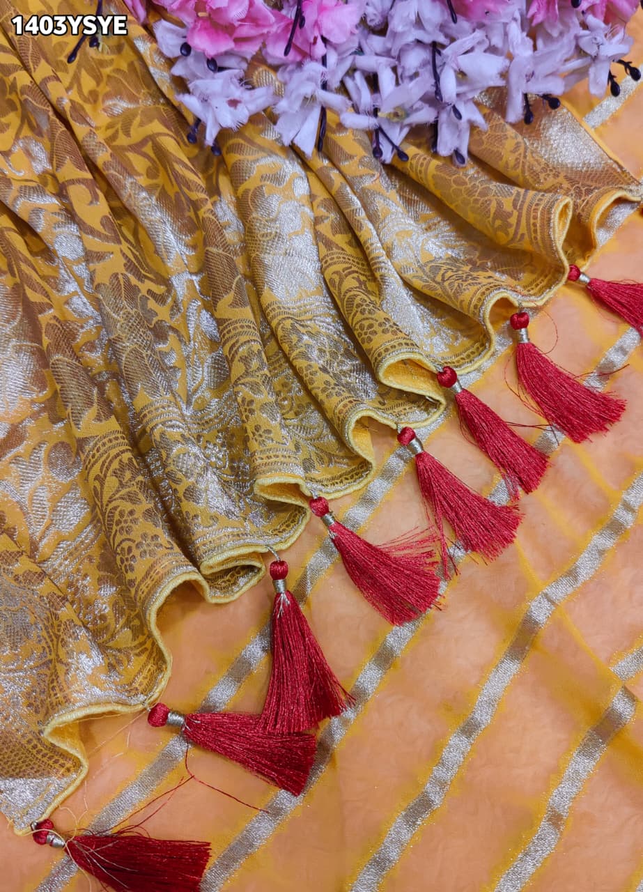 KcPc Designer Khaddi Georgette Leheriya Saree for Traditional WearVSH