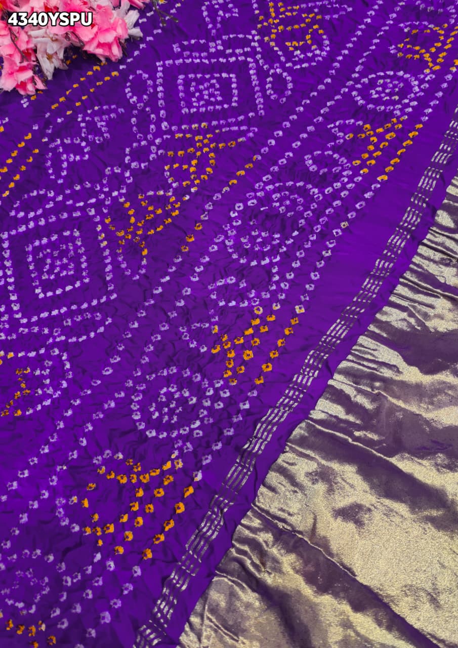 KcPc Royal Semi Gaji Silk Bandhani Saree for Festive Wear MSC