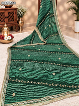 KcPc Luxury Georgette Leheriya Style Saree with Blouse MHS