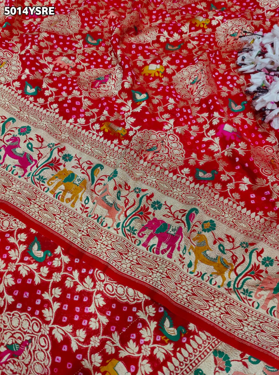 KcPc Pure Khaddi Georgette Kalamkari Saree with Zari Weaving ASIF