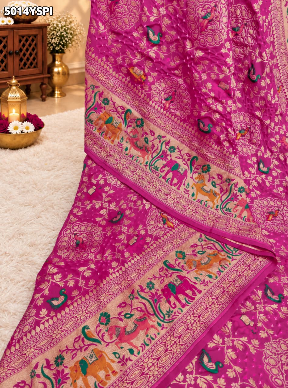 KcPc Traditional Kalamkari Style Pure Khaddi Georgette Saree with Zari Work ASIF